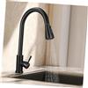 SEWOART Rubinetto Cucina Nero Inox Con Doccetta Estraibile e Funzione Stop Acqua Miscelatore Lavabo Girevole Con Doppio Getto e Tubo Flessibile Per Cucina e Bagno
