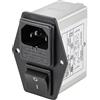 TRU Components TC-10101460 - Filtro di rete con presa per elettrodomestici a freddo, con interruttore, 2 fusibili 250 V/A