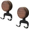 Pumixiy Gancio a ventosa in legno di noce, stile vintage, resistente, 5 kg, impermeabile, per bagno, cucina, senza vetro, 2 pezzi