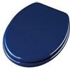Schläfer 4638120 | Tavoletta WC Copriwater Universale per Bagno, Sedile Water Bagno in Legno Blu, Cerniere Regolabili in Ottone Cromato, Copritazza per Wc Forma Ovale