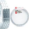 Lun Fix Nastro forato acciaio zincato 25m, larghezza 60mm, spessore 2,0mm, lamiera zincata per legno fai da te, staffe angolari, pannelli legno, squadrette metallo, staffa angolare, chiodi Lun Fix