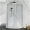 Inbagno Box Doccia Angolare 80X80 Semicircolare In Cristallo Temperato Trasparente H 195 Cm, Doppia Porta Scorrevole Con Profilo Cromato E Installazione Reversibile Linea Tay