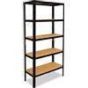 shelfplaza® 180x50x45cm BLACK Scaffale metallo nero per carichi pesanti con 5 ripiani/Scaffale in metallo nero con ciascuno 175kg di capacità di carico/Mensola metallo nero come scaffale garage