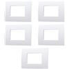Electron 5 Placche, 3 moduli/posti, Compatibile Con Vimar Arke', bianco bianca, Placca rettangolari squadrate, Plastica di alta qualità, 100% compatibile con supporti e moduli originali