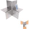 GeZu Impex Connettore Angolare per Pergola 121x121 Zincato a Caldo Staffa Angolare a 3 Vie per Gazebo e Pergola in Legno