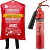 Smartwares Pratico estintore a CO2, 2 kg, classe di incendio B, senza lasciare residui e coperta estinta, 100 x 100 cm, protezione antincendio