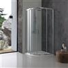 Kiamami Valentina | Box Doccia 90x90 Semicircolare Salvaspazio con Apertura Scorrevole, Cristallo Temperato Trasparente 6 mm, Profili in Alluminio Cromato, Regolabile, Collezione Giada