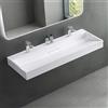 Mai & Mai Lavabo da Appoggio 120x46x11cm, Lavabo Bagno Sospeso Lavandino Bagno con Piletta di Scarico Lavabo da Minerale fuso, Due Fori per Rubinetteria, Colossum19-1200