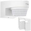 Oktaplex motion Oktaplex Eva Rilevatore di movimento esterno 14 m/240° con supporto da parete angolare, sensore di movimento a infrarossi, sensore di movimento IP65, bianco