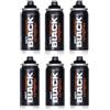 Montana Bomboletta spray Pocket Can, 6 x 50 ml, nero - vernice opaca su base nitro-acrilica