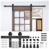 UISEBRT Set di guide per porta scorrevoli, 183 cm, per porta scorrevole, set di fissaggio nero