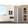 Taco Box Doccia PVC Angolare Soffietto Riducibile (80-60x80-60 CM) Bianco