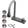 NOYHHAV Rubinetto da cucina estraibile con spruzzatore a doppia funzione, rubinetto da cucina, nero, il rubinetto può essere ruotato di 360 ° (40 cm, nero opaco)