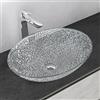 Mai & Mai Lavabo da Appoggio 50,5x36x15,5cm, Lavandino Bagno in Vetro Temperato Ovale Minerva05, Trasparente