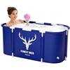 Plasaig Vasca da bagno portatile, vasca da bagno pieghevole da 115cm, vasca da bagno addensata a 7 strati con supporto in metallo, SPA (Stile alce)