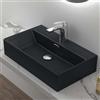 Mai & Mai Lavabo da Appoggio 60x36x13cm, Lavabo Bagno Sospeso Lavandino Bagno Brüssel206 in Ceramica con Nano Rivestimenti inclusi, Nero opaco