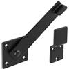 Gedotec Chiavistello per porta, blocco ribaltabile, in acciaio nero, 155 mm, 1 pezzo, chiusura a doppio cancello per serraggio, per il giardino, per il giardino, con piastra, per il castello da