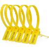 Generic WUBAO - Guarnizione di sicurezza in plastica regolabile in lunghezza con sigillo anti-manomissione, fascette numerate per estintori doganali, logistici, bagagli, 100 pezzi, colore: giallo