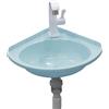 SUFAPRE Lavabo In Plastica Colorata a Muro - Mini Lavamani Ad Angolo per Camper, Giardino, Campeggio, Cantina