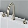 Wathels - Rubinetto per lavabo a 3 fori, con 2 maniglie e 3 fori, in nichel spazzolato