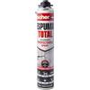 fischer - Schiuma totale bianca - Schiuma poliuretanica Proiettabile - Isolamento interno ed esterno - Anti-umidità - Protegge da rumori, freddo e aria - Applicabile con pistole convenzionali (700 ml)