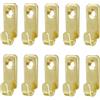 Adiyer - Ganci per appendere a J per impieghi gravosi, in acciaio inox 304, da parete, mini, per specchi, quadri e cornici, per fili/anelli a D/ganci a buco della serratura, 10 pezzi, oro