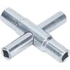 Nimomo Way Sillcock Key 4 Way Sillcock Key 4in 1 Rubinetto dell'acqua Strumento chiave a croce Strumento chiave da bagno manuale