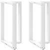 vidaXL Gambe per tavolo da bar a forma di T 2 pz bianche 60x35x(90-91) cm in acciaio