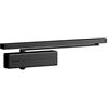 TESA DC135 chiudiporta, EN 3, per porte standard, braccio a slitta, Nero RAL 9005, montaggio superficiale, velocità e colpo finale regolabili