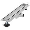 LuxeBath Canaletta per Doccia 50 cm 2 in 1 Drenaggio Piastrellabile in Acciaio Inossidabile Canalina Scarico a Pavimento per Bagno Set Completo di Fissaggio Sifone a Canale con Filtro per Capelli