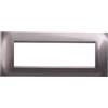 Electron 1 Placca Quadrata, 7 moduli/posti, Compatibile Con BTicino Living, TItanio, Placche squadrate, Serie Space, Plastica di alta qualità, 100% compatibile con i supporti e i moduli originali