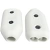 BSSTORE Kit 2 Morsetti in Plastica per Impiombatura Cime, Giunzione per Corde a Treccia e 3 Lignoli, con Accessori di Montaggio, Bianco (⌀ 5/6MM)
