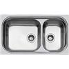 Foster 1562002 - Lavello in acciaio INOX, 2 vasche, 18 cm, 8,89 cm, 860 mm
