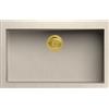 Generic Lavello cucina Ettore Mix avena 1 vasca/vascone 79 x 50 cm piletta PVD oro Made in Italy