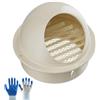 Generic Griglia Di Ventilazione Rotonda In Acciaio Inox Con Rete Anti Insetti, Griglia Aerazione Tonda Griglia Di Scarico Da Parete Per Cucina, Con Schermata Mesh(Beige,60mm)