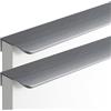 AGINOS Maniglie per Armadio da Cucina in Grigio Spazzolato Maniglie Invisibili per Porte de Guardaroba Maniglie per Cassetti da 2 Pezzi Maniglie per Mobili in Metallo, Alluminio (Length 150mm)