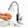 CLKAX Rubinetto con scaldabagno istantaneo, 3000 W, in acciaio inox 304, rubinetto elettrico con display a LED e 2 tubi, IPX4, protezione contro il funzionamento a secco e protezione dalle perdite, girevole