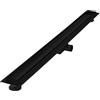 LuxeBath Canaletta per Doccia 100cm 2 in 1 Drenaggio Piastrellabile in Acciaio Inossidabile Nero Canalina Scarico a Pavimento per Bagno Set Completo di Fissaggio Sifone a Canale con Filtro per Capelli