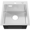 Sofetiy Lavello da cucina 40 x 45 cm, in acciaio inox 304 rettangolare, con sifone, lavabo da cucina per sottolavelli a partire da 40 cm di larghezza, 1 lavello da incasso in acciaio inox