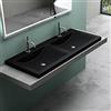 Mai & Mai Lavabo Incasso Doppio 120x48x12cm, Lavabo Sottopiano Lavandino Bagno Colossum03 da Marmo Fuso, Nero