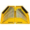Nemura Chiave a brugola - Set di 30 chiavi in cromo vanadio - 15 chiavi in chiavi metriche e 15 in pollici - Scatola portaoggetti - Utensili resistenti - Marca francese