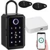 Xcase cassaforte per chiavi WLAN: Cassetta di sicurezza intelligente e gateway WLAN, PIN-Code, Impronta digitale (cassette portachiavi, cassaforte per chiavi esterna con impronta digitale, RFID)