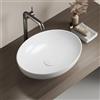 EMKE Lavabo in Ceramica Ovale, 52x39,5x13 cm,Bianco Lucido