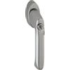 HOPPE BREST - Maniglia per finestra con cilindro di bloccaggio, Secu100+Secustik 90°, 7x32-42mm, Simil Inox F9, rif. 10765103