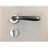 effedielle MANIGLIA PER PORTA SIDNEY 1126 IN MARITECH CROMATO SATINATO, FORO CILINDRO YALE, COMPLETA PER UNA PORTA DENTRO+FUORI, ROSETTA mm45 CON MOLLA DI RITORNO VITI DI FISSAGGIO COMPRESE