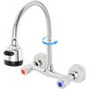 Froulaland Rubinetto da cucina, montaggio a parete, rubinetto da cucina allungabile, in acciaio inox cromato, da incasso in acciaio inox, rubinetto da parete, miscelatore monocomando freddo