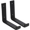 DSWZLQDXB 2 pezzi Staffe per Mensole Flottanti Forma a L Piegatura,Reggimensola ferro,Supporto per Mensole Nero,Mensole Galleggianti metallo Per Decorazione Della Casa Soggiorno Camera da letto (15cm)