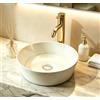 NUESTRA VIDA Lavabo da Appoggio in Ceramica Bianca Forma Rotonda, Lavandino Bagno Piccolo, per Piccoli Guardaroba e Bagno, 39 x 11,5 mm