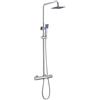 Kibath 469121 Colonna Termostatica Extra Long Gas Design Tubo Regolabile in Altezza da 100 a 150 cm Esclusiva per vasche Spruzzatore e Doccia a Mano Quadrati. Ricambi Garantiti, Cromo Lucido