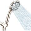 VMASSTONE - Soffione doccia ad alta pressione, 7 getti, con tubo in acciaio inox da 149,9 cm e supporto regolabile per il piacere della doccia anche a basso flusso d'acqua (HM-002 nichel spazzolato)